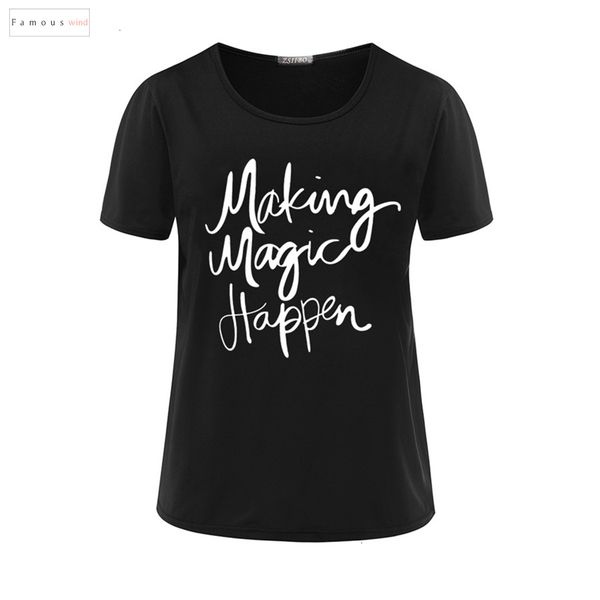 

poleras футболка магия бывает напечатана для женщин tshirt camisetas сделать женщину женщина tee tops casual женских футболок, White