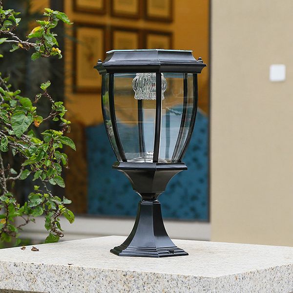 2019 Solar Power Led Black Post Lights Landscape Garden Doorway Pillar Lighting Outdoor Gold Lamp For Villa Deck Park Yark From