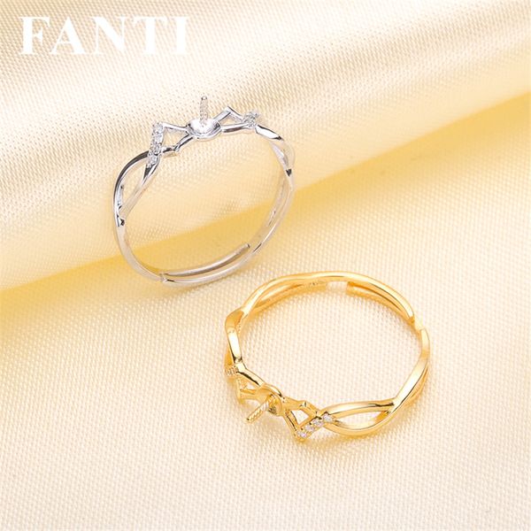 

diy pearl ring 925 silver accessories natural freshwater pearl rings s925 sterling silver ring simple style 7-9 mm, Golden;silver