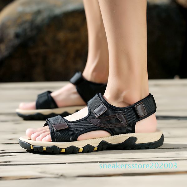 

new summer leisure beach men shoes fashion sandals breathable the big yards men's sandals casual shoes size 39-48 s03, Black