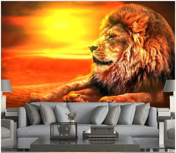 

3d wall murals wallpaper for walls 3 d european dusk hd hand drawn lion background living room 3d wallpaer custom p mural home decor