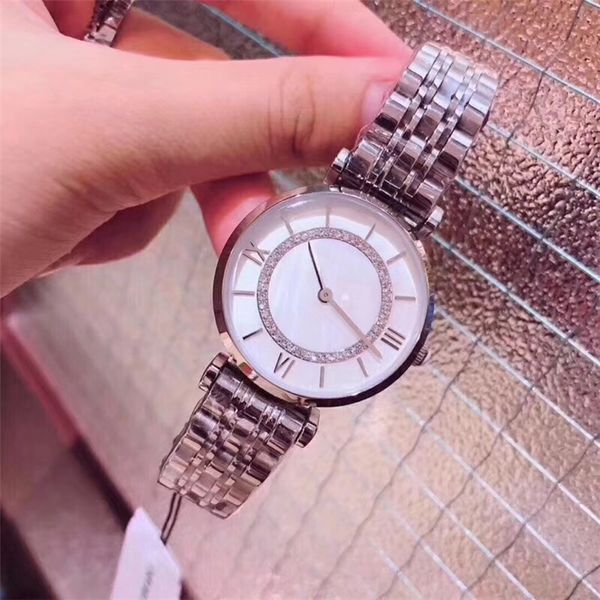 

fashion luxury women watch full diamond rose gold/silver stainless steel lady watches clock famous brand female clock drop shipping, Slivery;brown