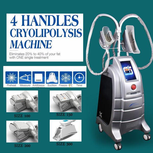 

2020 four handles cryolipolysis fat ing machine cryolipolysis slimming cool body sculpting machine for fat reduction