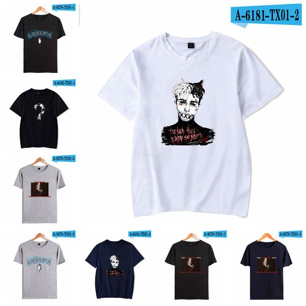 

xxxtentacion мужчины футболка 24styles mens короткий рукав рубашки лето xt crew neck hip hop тройники печатные топы, White;black