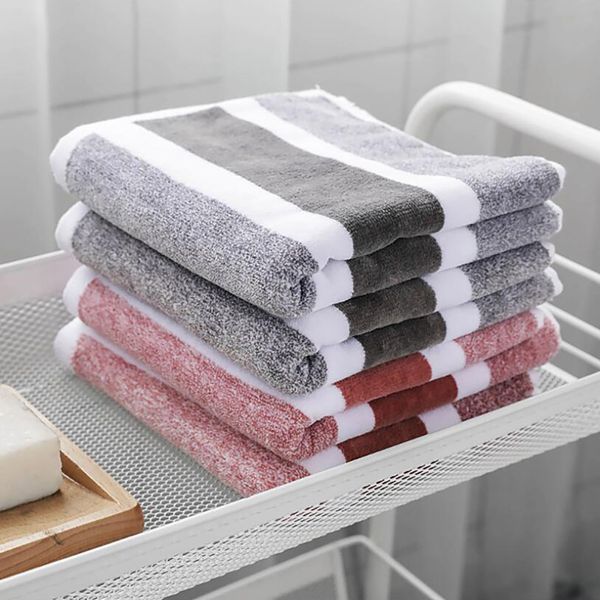 

high-grade stripe wipe face towels hand towel fashion 100% cotton soft thicken absorbent washcloths bath towel bathroom supplies