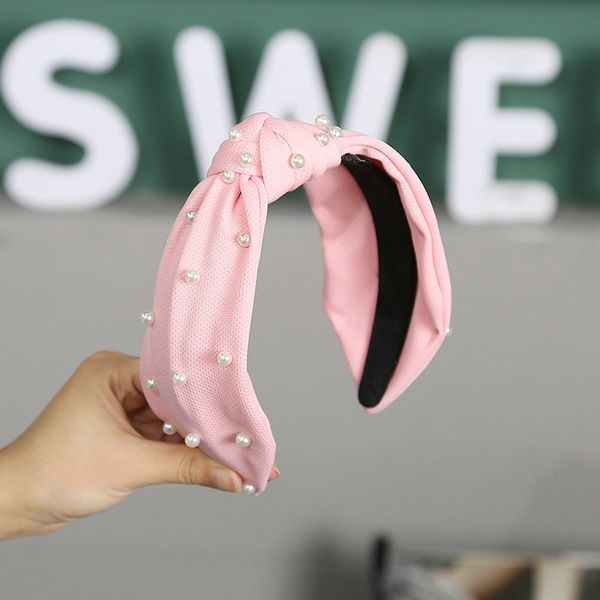 

korean headband pearl hoofdband parel triple white baby girl hair bands alice band cerchietto aliceband headdress hair supplies kzfoo, Black;brown