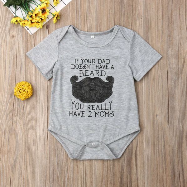 

мода для новорожденного infant baby boy девушка смешной борода письма romper комбинезон мягкой одежда нижнее, Blue