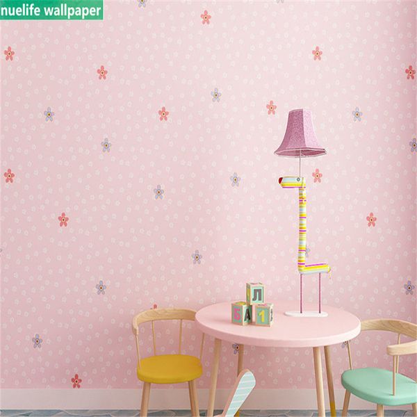 

pink flower pattern non-woven wallpaper living room bedroom children's shop office room kindergarten tv background wall paper