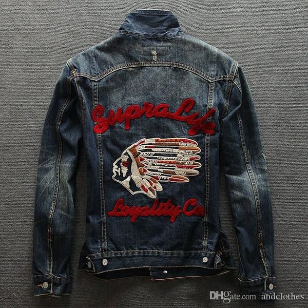

2019 denim jacket luxury jacket for men luxuy brand designer jacket fashion print pattern jean coat crew neck mens clothing fashion, Black;brown