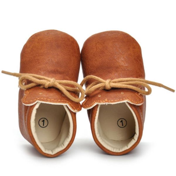 

newborn baby boy girl crib shoes toddler soft sole leather non-slip sneakers prewalker