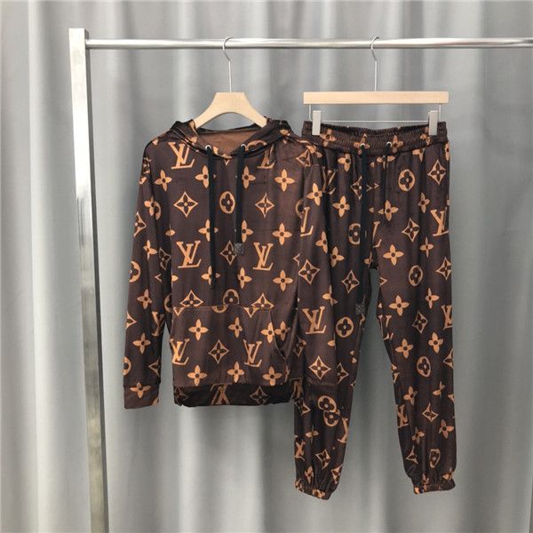 

luxurious paris brands design l full logos tracksuit hooded hoodie and trousers sets streetwear sweatshirts outdoor long pants and v coat, Blue;black