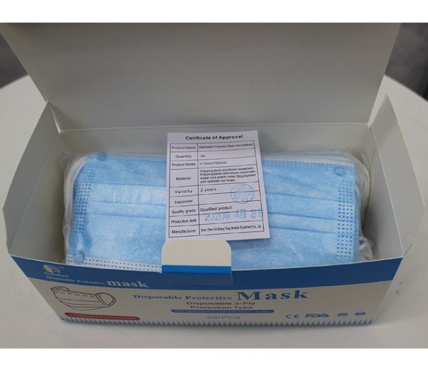 

Disposable 3ply Nonwoven Face Mask CE FDA Tip Skin-Friendly Fast Delivery In Stock 50pcs Per Box