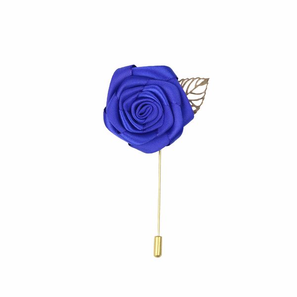 

classic lapel blue rose gold leaf suit boutonniere stick brooch pin corsage, Gray