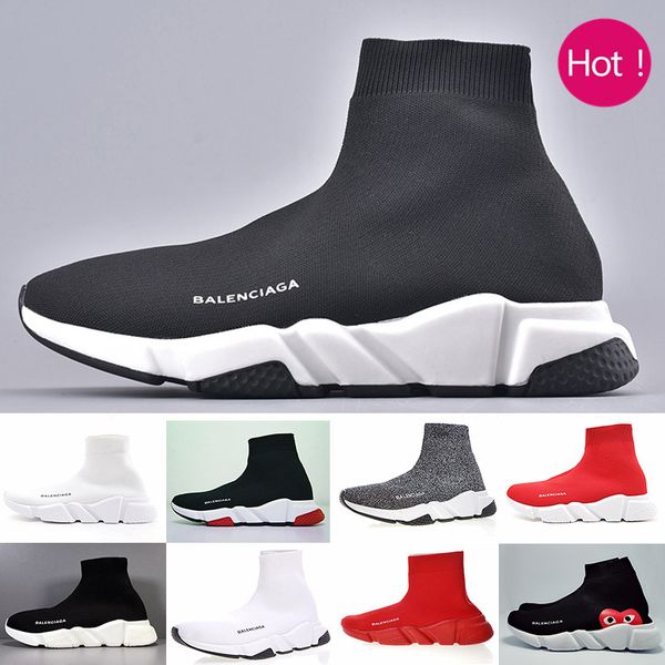 

2019 new paris speed trainers knit sock shoe original designers mens womens sneakers high casual shoes with box str-2