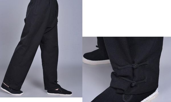 

10colors male pure cotton frog button pants men martial arts tai chi exercise trousers bloomers, Black;red