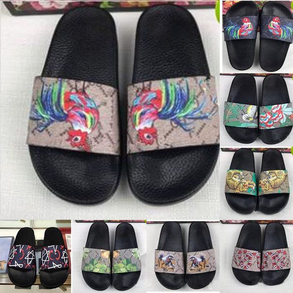 

New Mens Designer Sandals Causal Rubber Summer Luxury Designer Women Slippers Fashion Wide Flat Slides Slipper Size 36-45