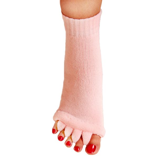 

women socks yoga elastic gym five toe separator socks breathable sweat-absorbent foot alignment pain relief mid tube new, Black