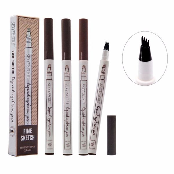 

4-end drawing eyebrow pencil super thin enhancers waterproof sweatproof fast dry eyebrow pen eye brow pen spiral brush cosmetics