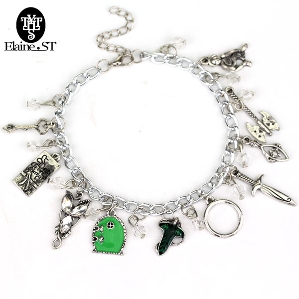 

hob movie he elven leaf arwen charms maxi bracelet elves princess aragorn arwen evenstar collier crystal beads bracelets, Golden;silver