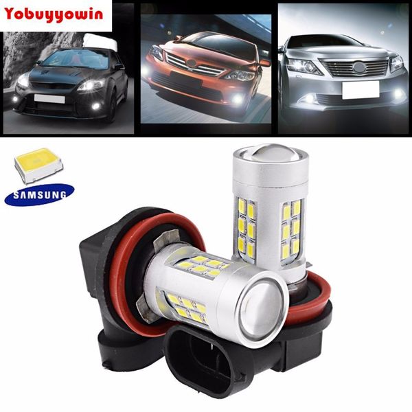 

2x 21w 6000k h8 h9 h11 samsung chip 2835-smd led drl fog light bulb