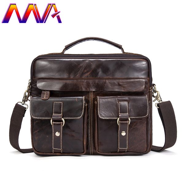 

mva men leather briefcase lapshoulder bag 100% genuine leather men crossbody bag price cowhide briefcase