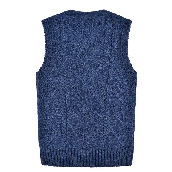 

botvela cable aran waistcoat ribbed knit casual fit sweater vest mens knitted v-neck 204, White;black
