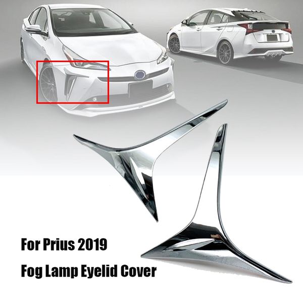

car front fog light frame cover for ,fog lamp eyelid cover trim for prius 2019 2020 chrome