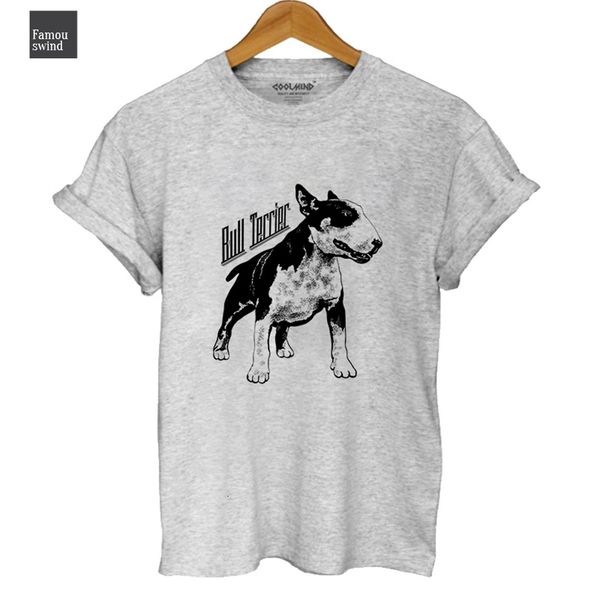

t shirt qi0118b 100% cotton bull terrier print women casual short sleeve tshirt female loose o neck t shirt tee, White