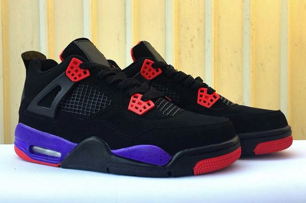 

new dernires jumpman 4 iv raptors chaussures kids basketball shoes 4s black university red court purple outdoor sneakers trainers