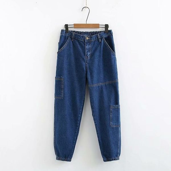 

plus size vrouwen jeans casual losse lange blauwe jeans, Blue