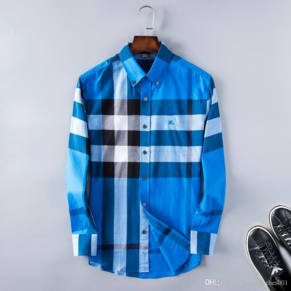 

brand mens designer long sleeve shirts firmate dress shirts fashion casual luxury shirt plaid shirt homme button up 0007, White;black