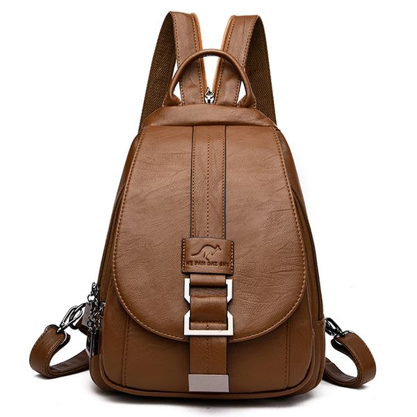 

women leather backpacks vintage anti-theft female shoulder bag sac a dos travel ladies bagpack mochilas school bags for girls