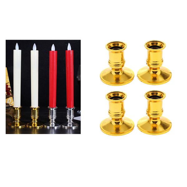 

4x gold taper candle votive candles holder candlestick wedding party