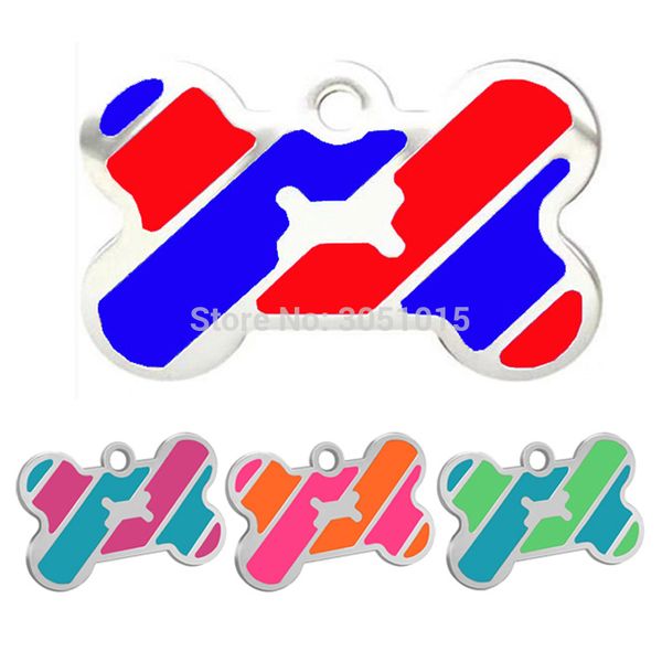 

wholesale 20 pcs dog id tag bone shape pet name tags anti-lost dogs nameplate tags pendant for collar dog accessories