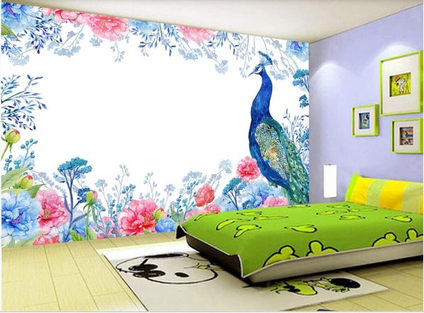 

3d wallpaper custom p mural modern blossom rich peacock tv background wall wallpaper for walls 3 d