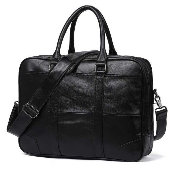 

briefcase genuine leather male shoulder cross-body lapbusiness bag for men 15 inches laptote bag cow leather business