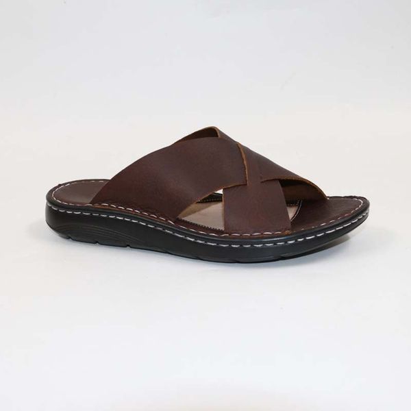 

men's genuine leather slippershead leather sandalsclassic comfortable male slipperssummer men's slippers, Blue;gray