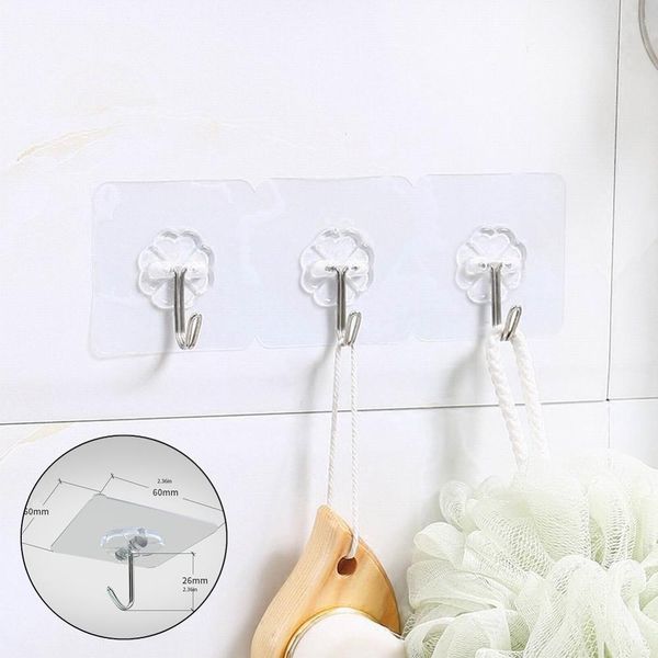 

5/10 pcs 6*6cm strong transparent suction cup sucker wall hooks hanger for kitchen bathroom wall hooks accessories