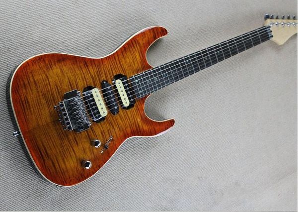 

современный stain двойного встряхивания 24 класс электрогитара tiger maple orange копченые настраиваемый, бесплатная доставка
