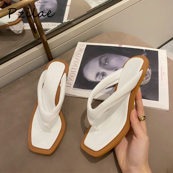 

pzilae 2020 летняя мода ясно шаровые пятки флип-флоп тапочки женщин сексуальные стринги горок mujer пляж обувь сандалии горками, Black