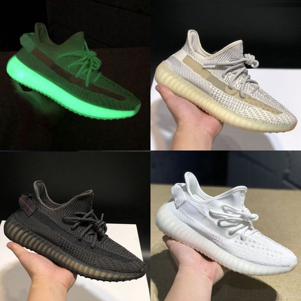 

2019 kanye west clay v2 static reflective 3m gid glow in the dark mens running shoes hyperspace true form women men sport designer sneakers