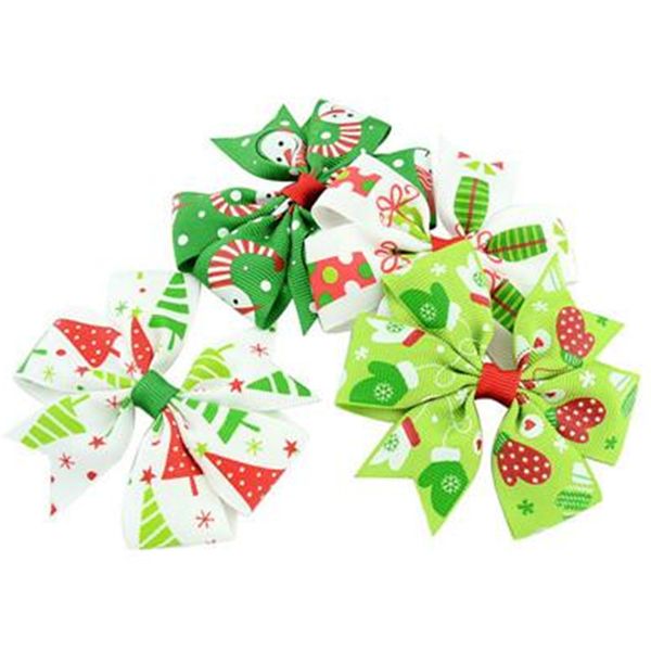 

baby girls siwa bow hair clip grosgrain ribbon hairclip children barrettes bowknot hairpins diy hair accessory christmas gifts 12 colors, Slivery;white
