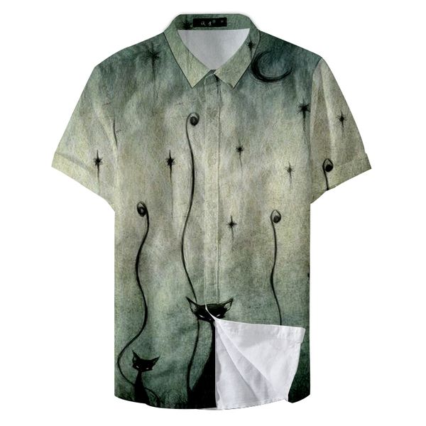 

2019 fashion plus size mens button polyester party streetwear shirt, White;black