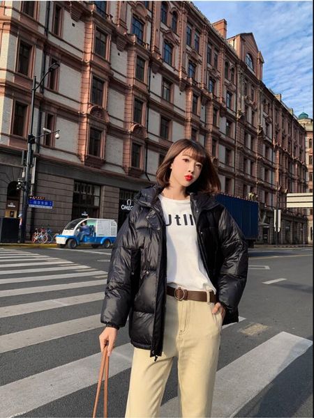 

manteaux femme 2019 Ã manches longues Ã capuche Ã©pais chaud lÃ¢che hiver manteau femmes coton-rembourrÃ© moyen long sustans, Black