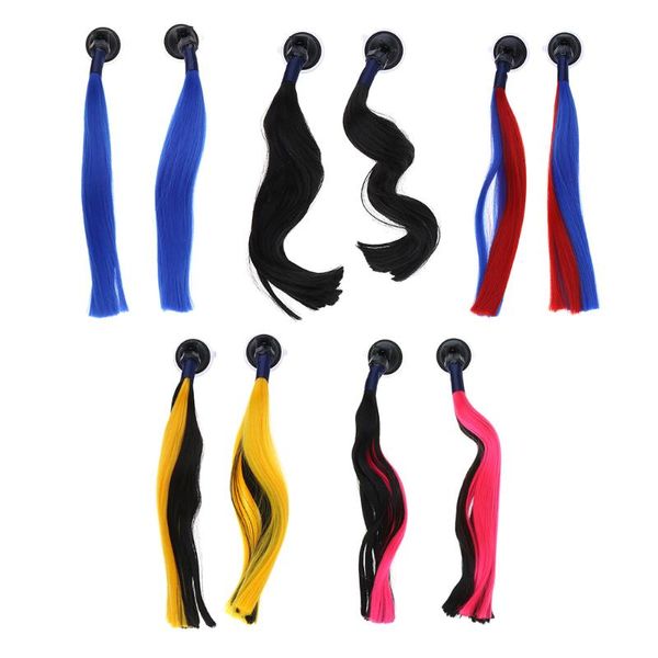 

helmet hair pigtails or ponytails, for motorcycle, bike, skate