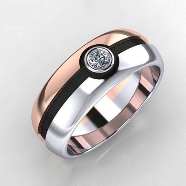 

mengyi simple round men rings female rose gold color wedding modern rings for women lover's fashion jewelry gift, Slivery;golden
