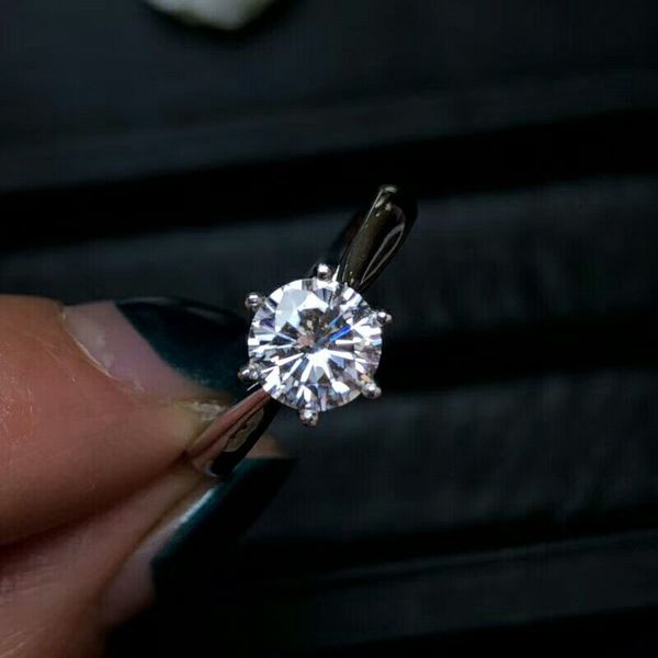 

meibapj glittering natural moissanite gemstone classic simple ring for girl real 925 sterling silver charm fine wedding jewelry cj191219, Slivery;golden