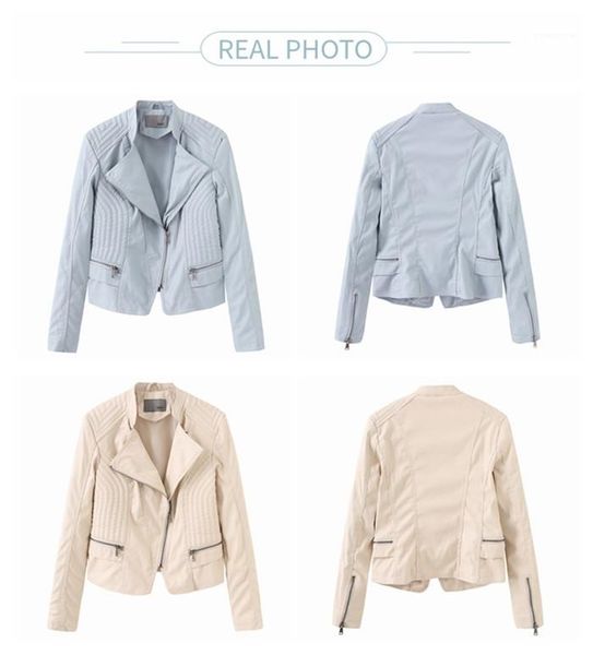 

роскошная повседневная одежда женские осенние дизайнерские куртки pu отворотом шеи с длинным рукавом сплошной цвет женская одежда, Black;brown