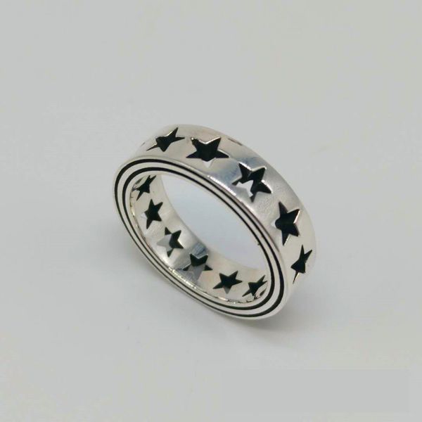 

Hollow American Star Townline Ring K20-5990925 Sterling Silver Ring Rock Culture Style Ring