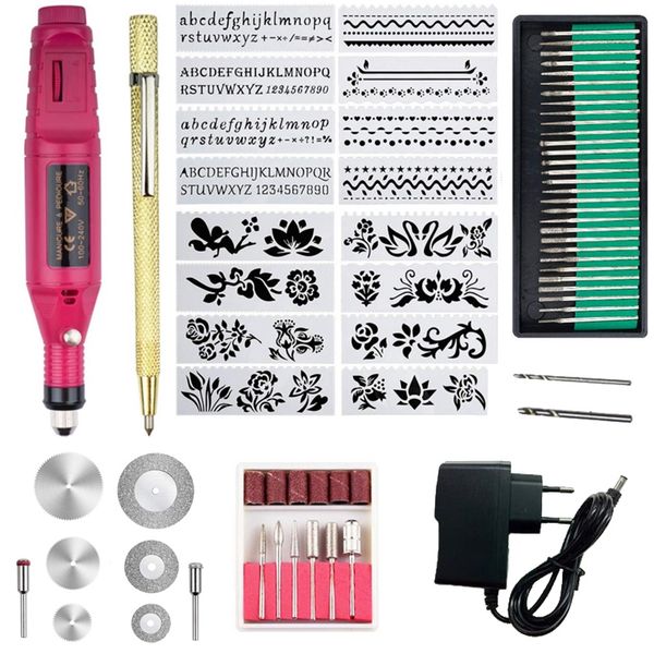 

70-piece engraving tool kit, multi-function electric engraver pen diy rotary tool for jewellery glass ceramic wood plastic with